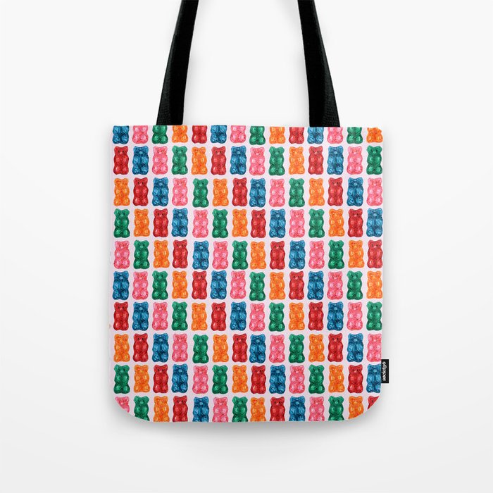 Gummy Bear Rainbow on PInk Tote Bag Gallery Image 1