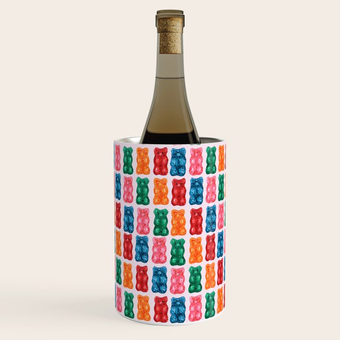 Gummy Bear Rainbow on PInk Wine Chiller Gallery Image 1