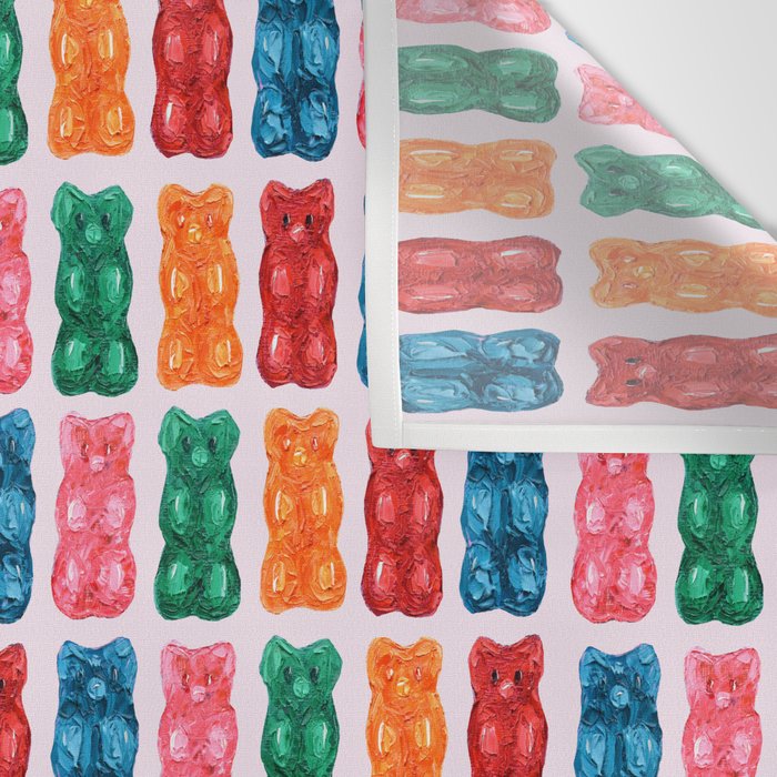 Gummy Bear Rainbow on PInk Wall Tapestry Gallery Image 3