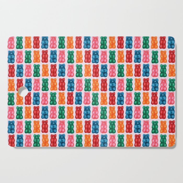 Gummy Bear Rainbow on PInk Cutting Board Gallery Image 1
