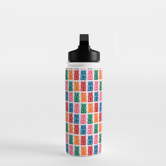 Gummy Bear Rainbow on PInk Water Bottle Gallery Image 3