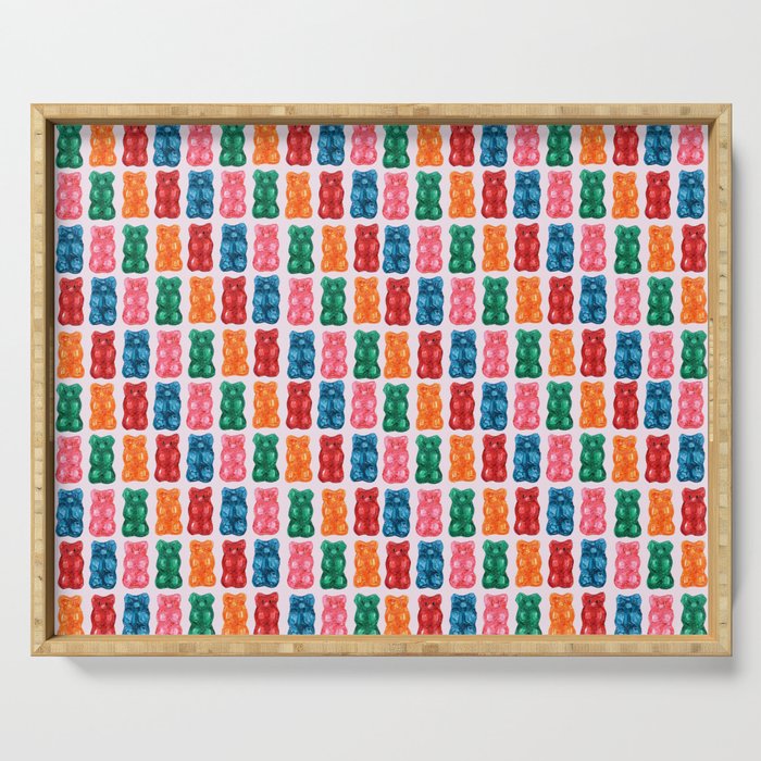 Gummy Bear Rainbow on PInk Serving Tray Gallery Image 1