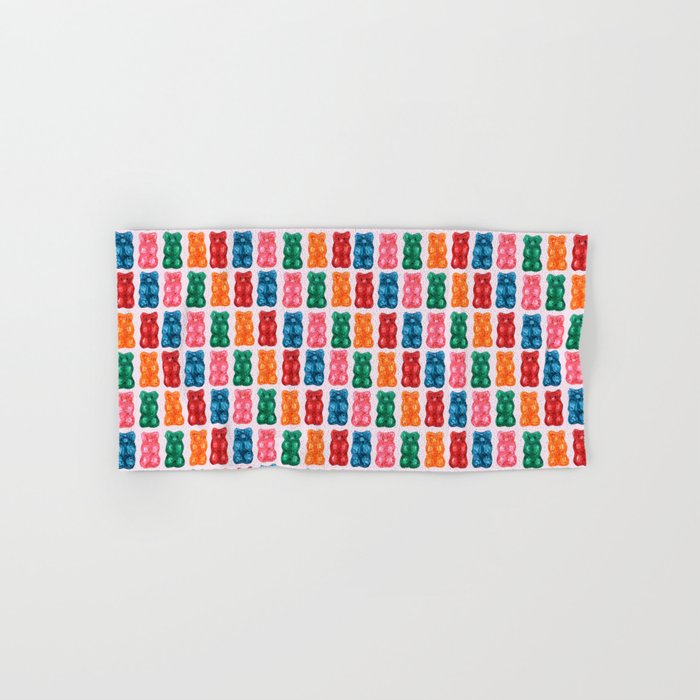Gummy Bear Rainbow on PInk Bath Towel Gallery Image 1
