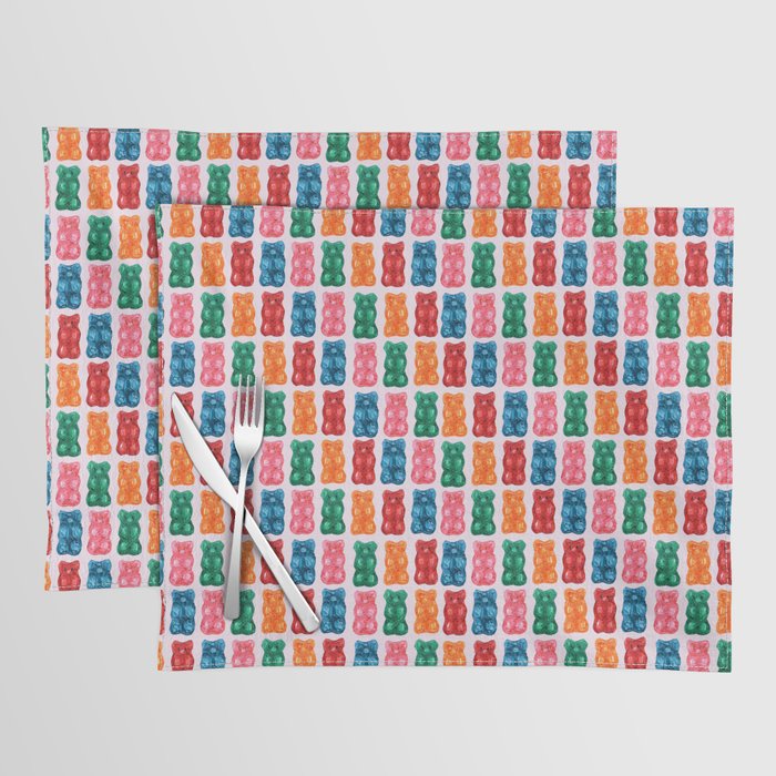 Gummy Bear Rainbow on PInk Placemat Gallery Image 1