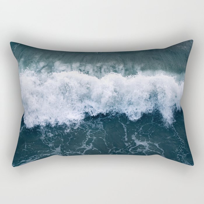 Ocean Wave Aerial Rectangular Pillow Gallery Image 2