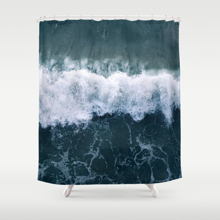 Ocean Wave Aerial Shower Curtain Gallery Image 1