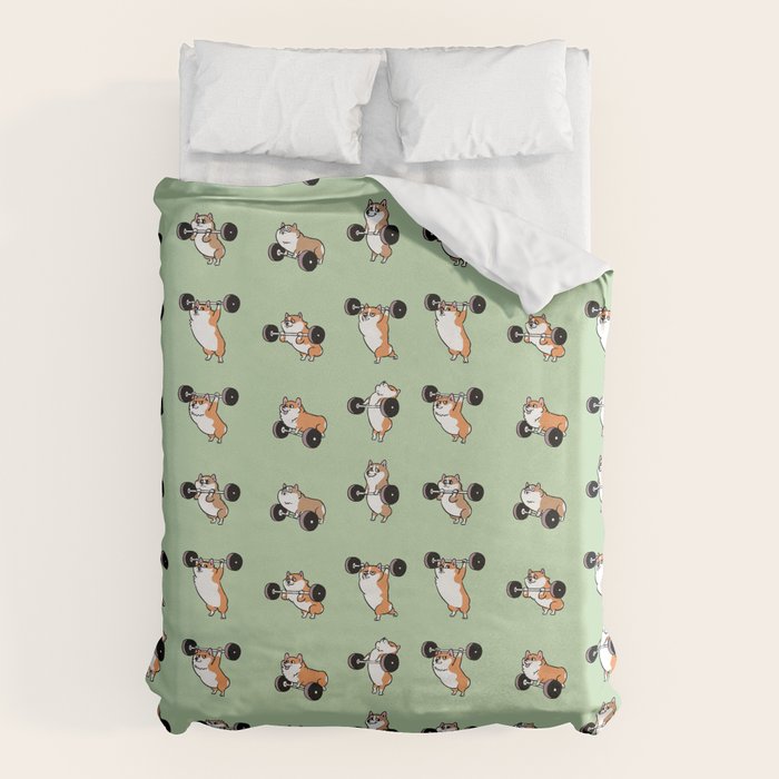 Olympic Lifting Corgi Duvet Cover Gallery Image 6