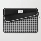 Gingham Check Plaid Pattern in Black and Gray Laptop Sleeve Gallery Image 2