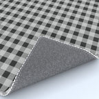 Gingham Check Plaid Pattern in Black and Gray Rug Gallery Image 4