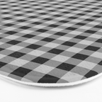 Gingham Check Plaid Pattern in Black and Gray Bath Mat Gallery Image 3