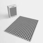 Gingham Check Plaid Pattern in Black and Gray Jigsaw Puzzle Gallery Image 2