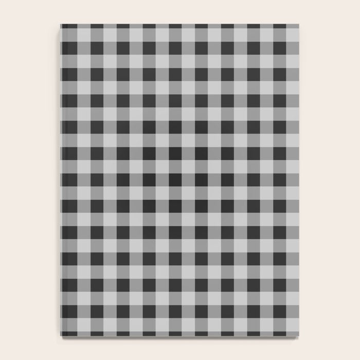 Gingham Check Plaid Pattern in Black and Gray Notebook Gallery Image 4