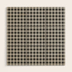 Gingham Check Plaid Pattern in Black and Gray Wood Wall Art Gallery Image 1