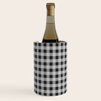 Gingham Check Plaid Pattern in Black and Gray Wine Chiller Gallery Image 3
