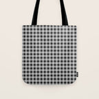 Gingham Check Plaid Pattern in Black and Gray Tote Bag Gallery Image 1