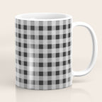 Gingham Check Plaid Pattern in Black and Gray Coffee Mug Gallery Image 1