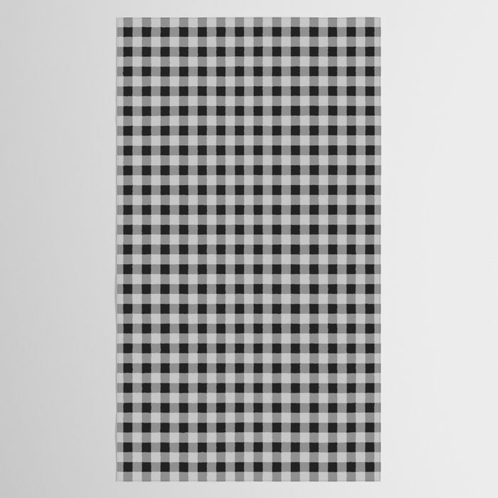 Gingham Check Plaid Pattern in Black and Gray Tablecloth Gallery Image 2