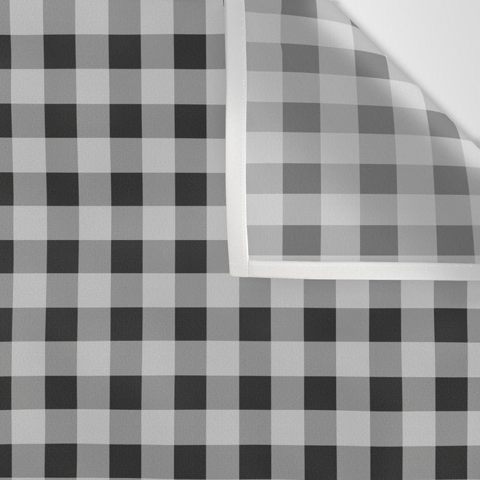 Gingham Check Plaid Pattern in Black and Gray Wall Tapestry Gallery Image 3