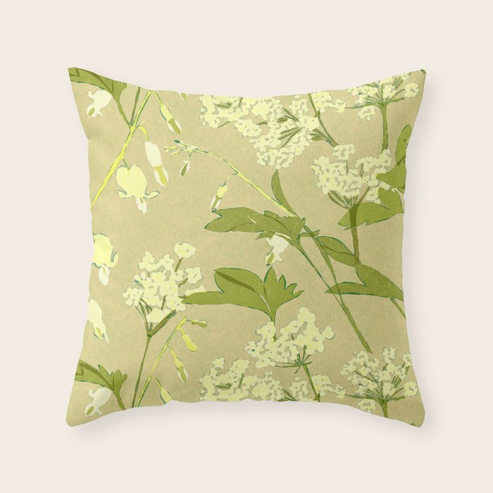 Snowdrop (Beige) Throw Pillow Gallery Image 6