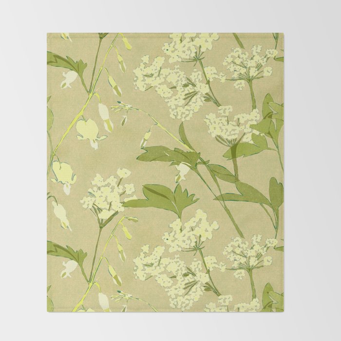 Snowdrop (Beige) Throw Blanket Gallery Image 2