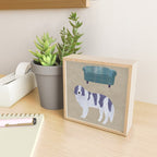 Dog and a Sofa - Purple and Beige Mini Art Print Gallery Image 2