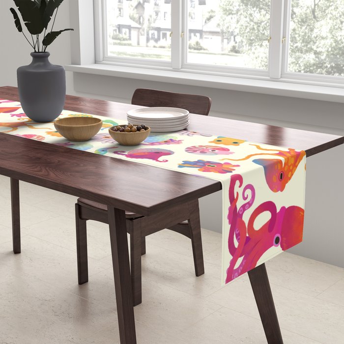 Cephalopod - pastel Table Runner Gallery Image 2