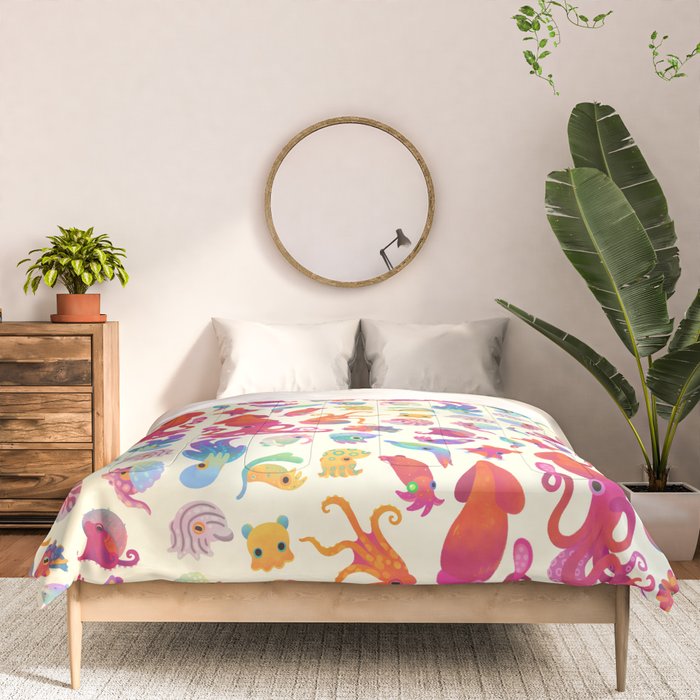 Cephalopod - pastel Comforter Gallery Image 3