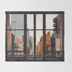 New York City Window #2-Surreal View Collage Throw Blanket Gallery Image 2