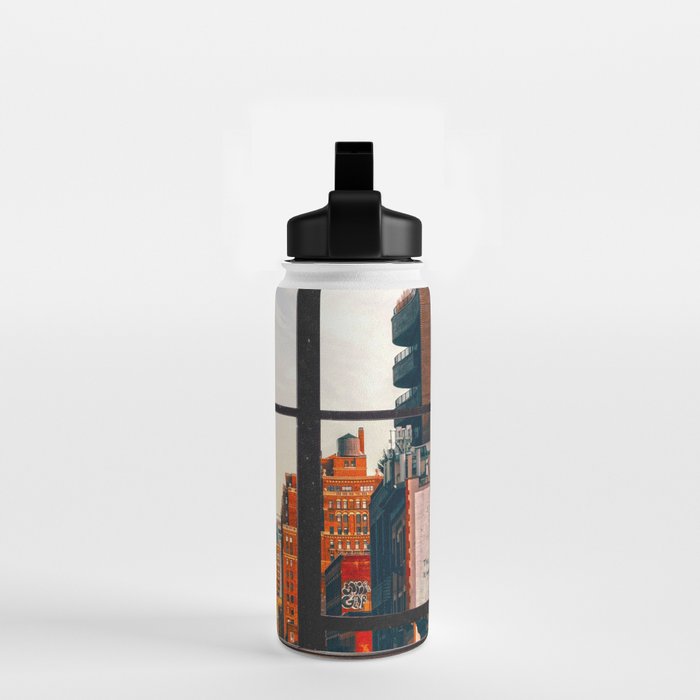 New York City Window #2-Surreal View Collage Water Bottle Gallery Image 2