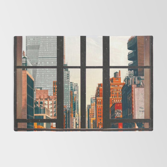 New York City Window #2-Surreal View Collage Rug Gallery Image 2