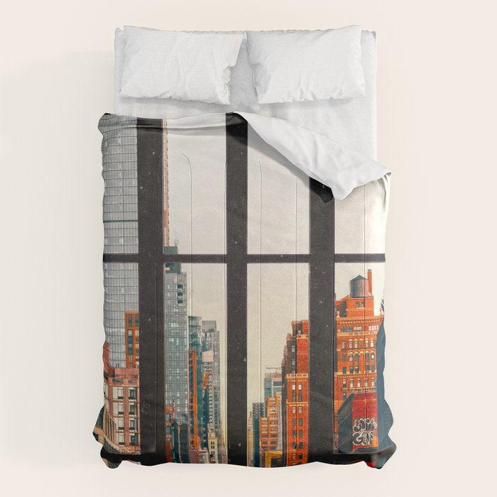 New York City Window #2-Surreal View Collage Comforter Gallery Image 6