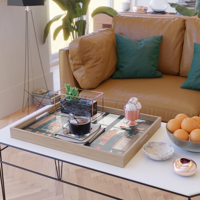 New York City Window #2-Surreal View Collage Serving Tray Gallery Image 2