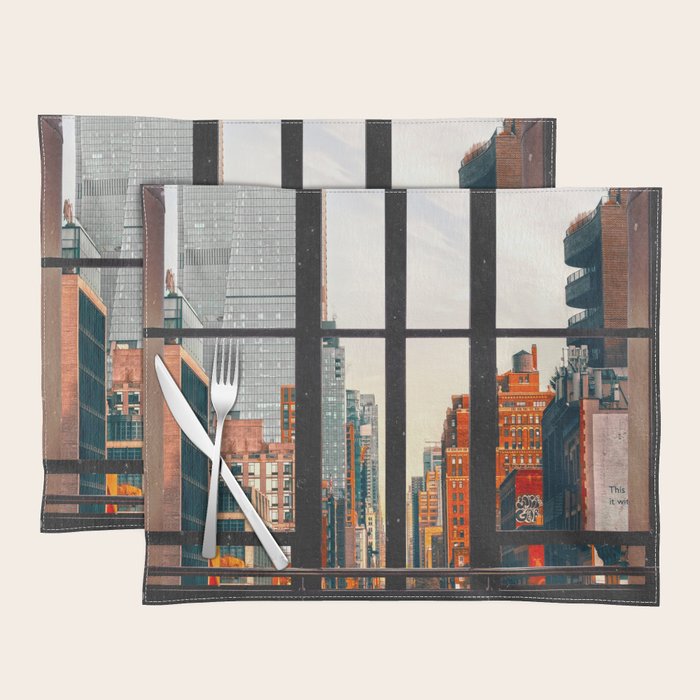 New York City Window #2-Surreal View Collage Placemat Gallery Image 1