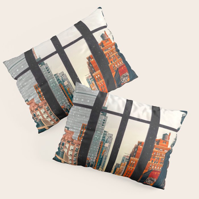 New York City Window #2-Surreal View Collage Pillow Sham Gallery Image 3
