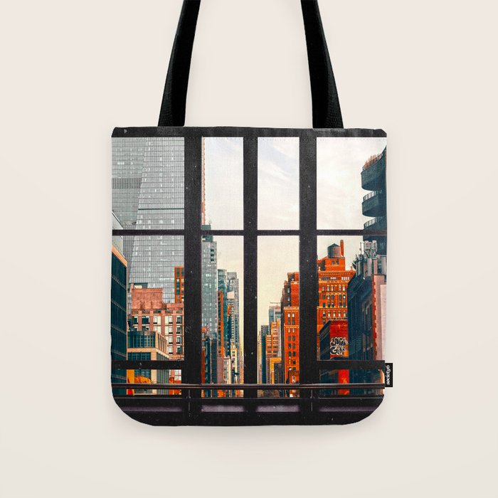 New York City Window #2-Surreal View Collage Tote Bag Gallery Image 1