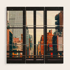 New York City Window #2-Surreal View Collage Wood Wall Art Gallery Image 1