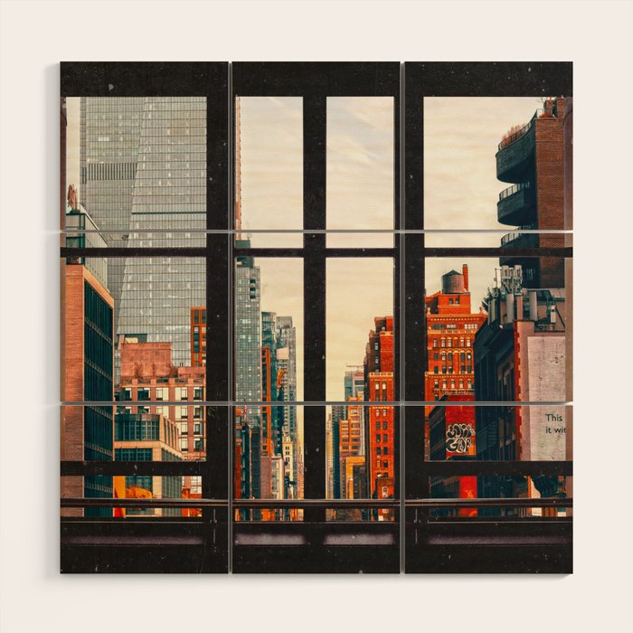 New York City Window #2-Surreal View Collage Wood Wall Art Gallery Image 1