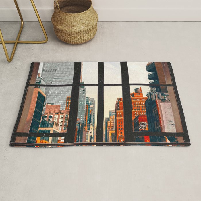 New York City Window #2-Surreal View Collage Rug Gallery Image 1