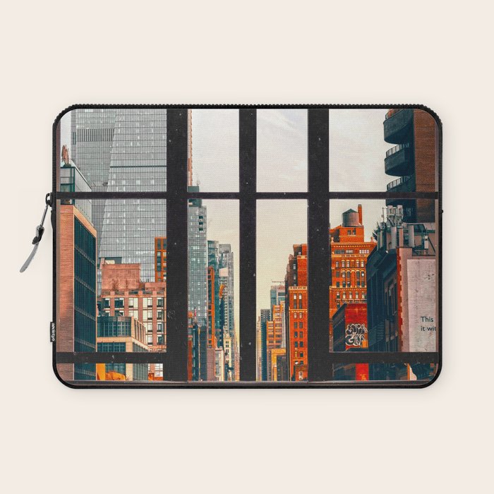 New York City Window #2-Surreal View Collage Laptop Sleeve Gallery Image 1