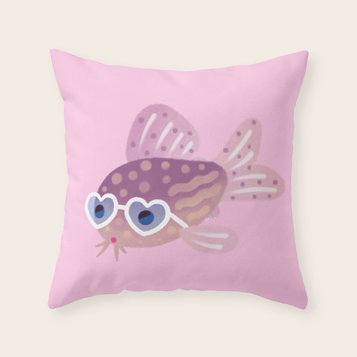 Cory cats in the swimming pool Throw Pillow Gallery Image 1