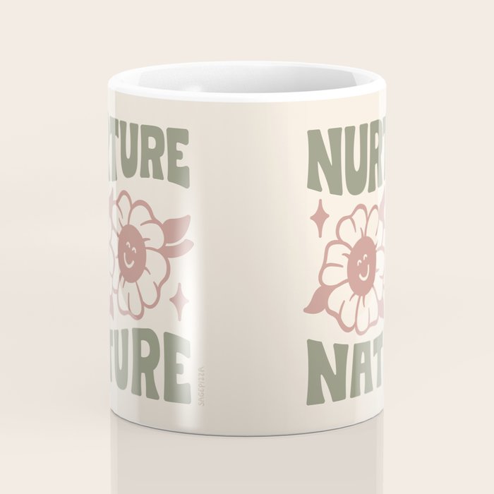 NURTURE NATURE (IN GREEN AND MAUVE) Coffee Mug Gallery Image 4