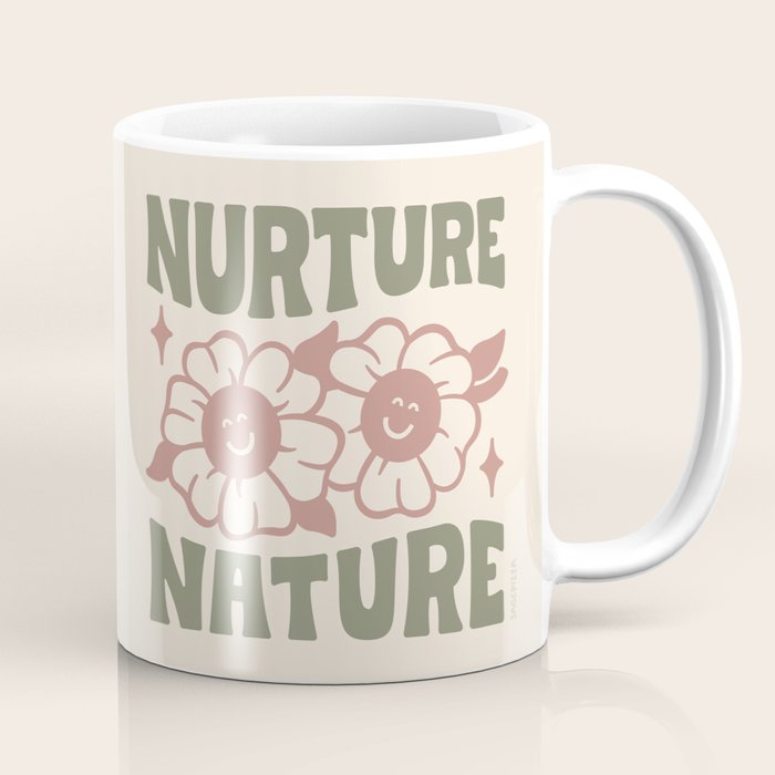 NURTURE NATURE (IN GREEN AND MAUVE) Coffee Mug Gallery Image 1