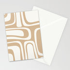 Palm Springs Midcentury Modern Abstract Pattern in Natural Wood Beige Stationery Card Gallery Image 2