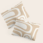 Palm Springs Midcentury Modern Abstract Pattern in Natural Wood Beige Pillow Sham Gallery Image 3