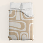 Palm Springs Midcentury Modern Abstract Pattern in Natural Wood Beige Duvet Cover Gallery Image 6