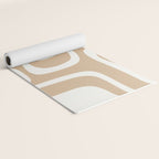 Palm Springs Midcentury Modern Abstract Pattern in Natural Wood Beige Yoga Mat Gallery Image 2