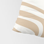 Palm Springs Midcentury Modern Abstract Pattern in Natural Wood Beige Pillow Sham Gallery Image 4