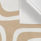 Palm Springs Midcentury Modern Abstract Pattern in Natural Wood Beige Wall Tapestry Gallery Image 3