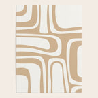 Palm Springs Midcentury Modern Abstract Pattern in Natural Wood Beige Poster Gallery Image 4