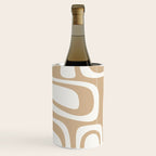 Palm Springs Midcentury Modern Abstract Pattern in Natural Wood Beige Wine Chiller Gallery Image 1